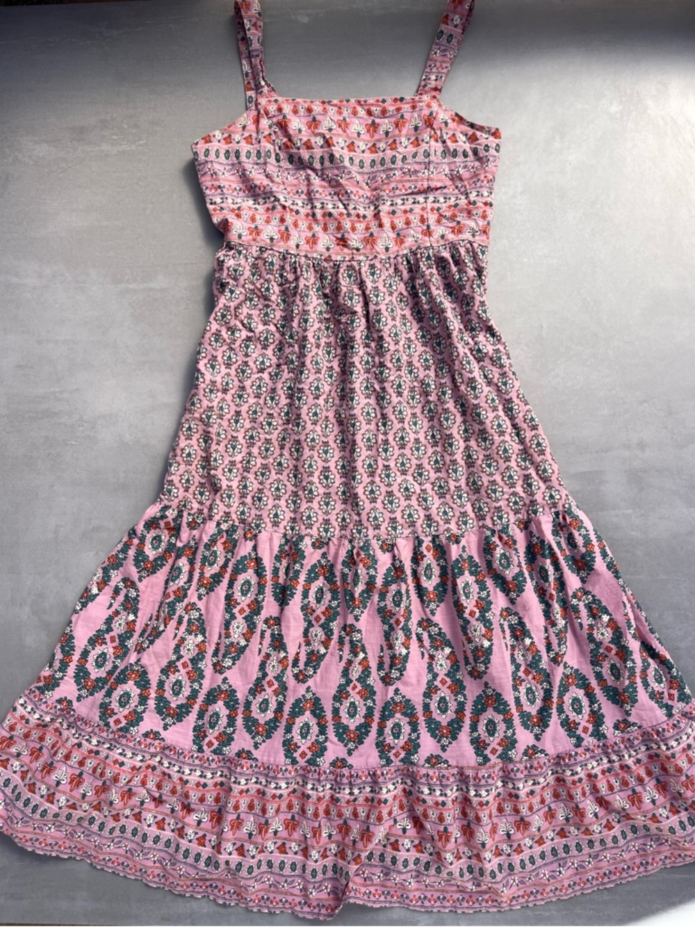 Paisley Floral Tiered Cotton Sundress